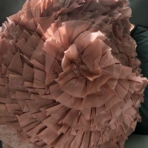 Round ruffle pink cushion pillow cases.